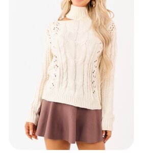 Cozy Cream Cable Knit Crop Top